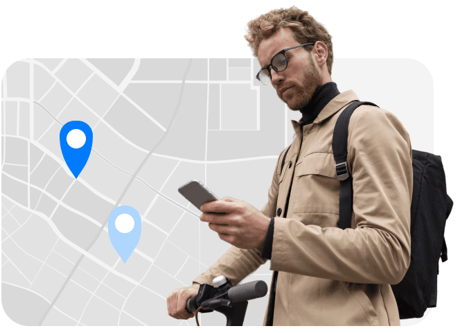 Person checking a map on their phone