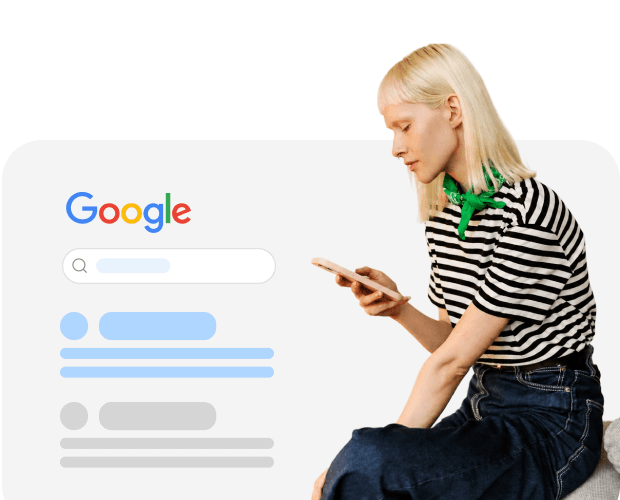 Person checking search results on their phone